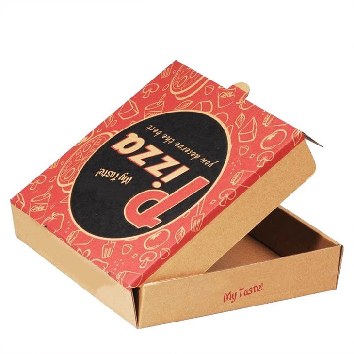 Hộp đóng gói cấp thực phẩm Hộp bánh pizza Trung Quốc Llogo tùy chỉnh