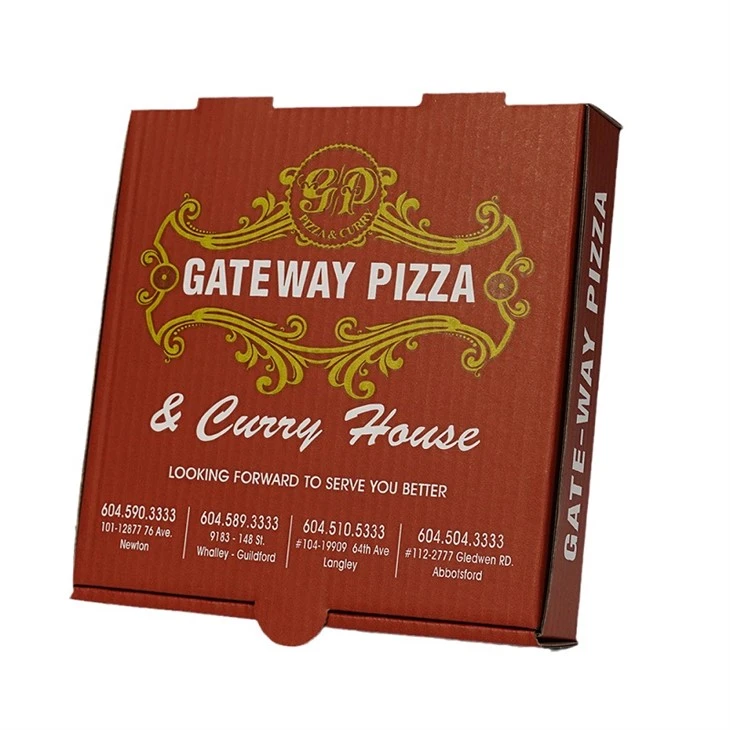 Hộp đóng gói cấp thực phẩm Hộp bánh pizza sóng tùy chỉnh