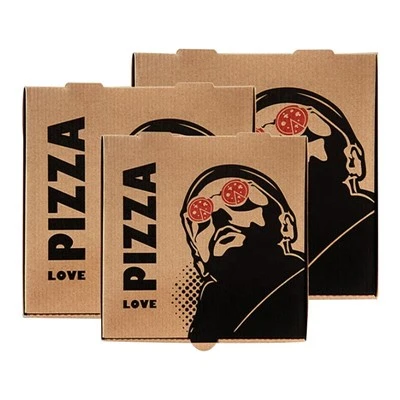 Hộp đựng bánh pizza cấp thực phẩm dạng sóng Logo tùy chỉnh